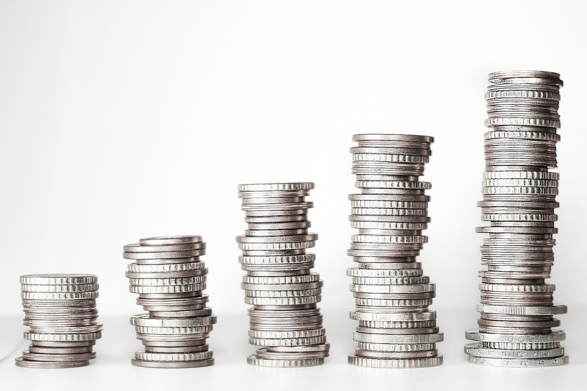 Stacks of coins representing required minimum distributions from retirement accounts