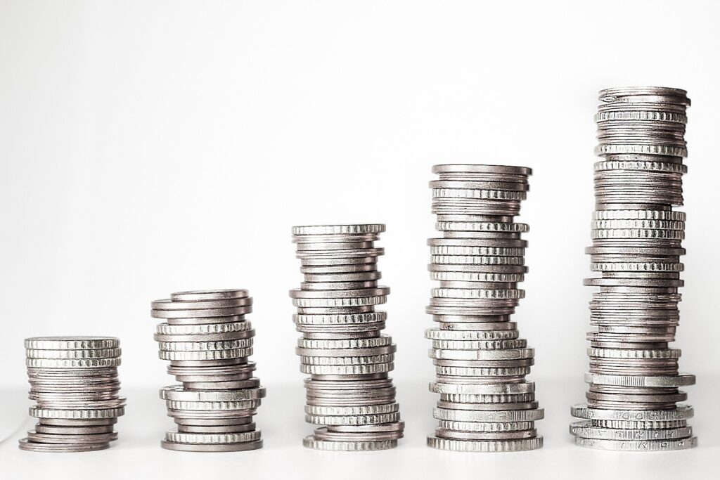 Stacks of coins representing required minimum distributions from retirement accounts